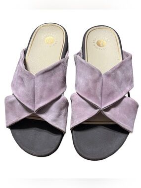 Revitalign Orthotic Comfort Slides Lavender Suede Platform Sandals 7.5